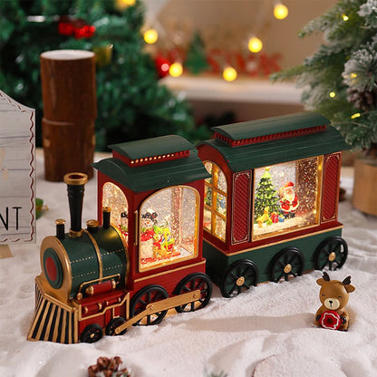 CLAUSGLOBE – Santa Train Snow Globe Lamp for Magical Holiday Ambience