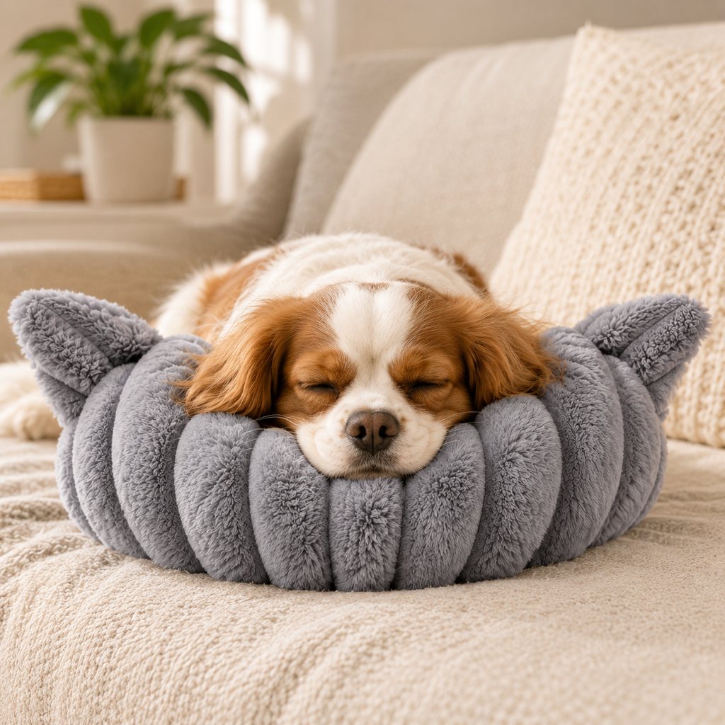 Ortekor Cozy U-Shaped Pet Neck Pillow for Cats & Small Dogs – Soft Plush Sleeping Support Cushion for Comfortable Naps at Home & Travel