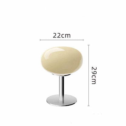 Sculptural Glass LED Accent Lamp with Rotary Dimmer for Nightstand, Desk, Sideboard – Iron & Glass Construction for Bedroom & Living Room