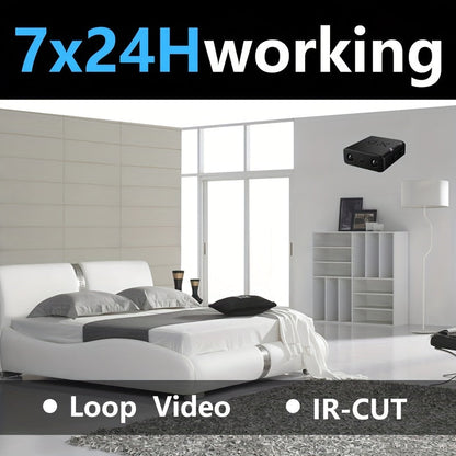 Pocket-Sized Security Camera 1080p HD with Infrared Night Vision & Motion Alerts for Home Monitoring