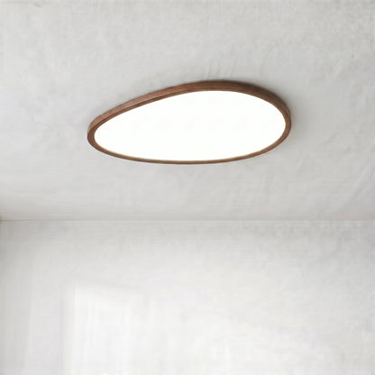 Slim-Profile Wood Ceiling Light – Modern Nordic LED Flush Mount for Living Room, Hall & Office – 3000K Warm White