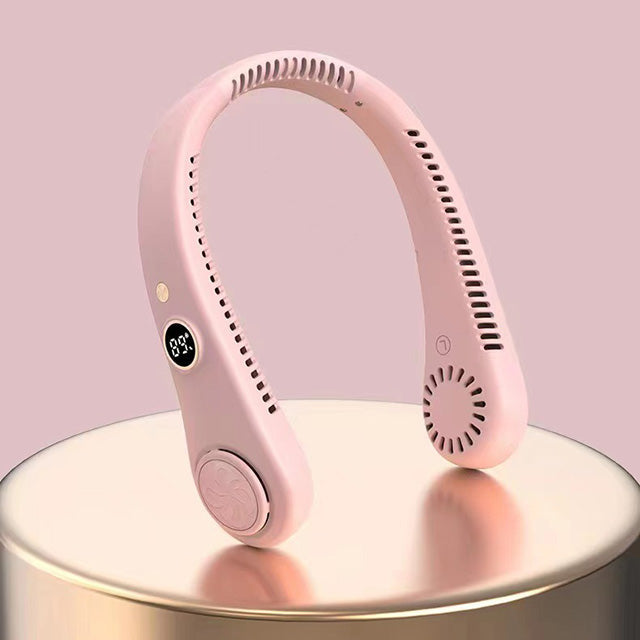 Hands-Free Wearable Personal Neck Fan with 5 Speeds and Dual Bladeless Air Vents for Outdoor Sports Hiking Gym Running Travel Summer Heat