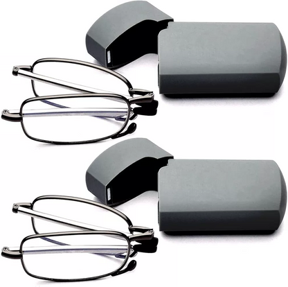 Compact Folding Reading Glasses with Protective Case – Unisex Pocket Readers for Men & Women, Travel-Friendly Foldable Eyeglasses