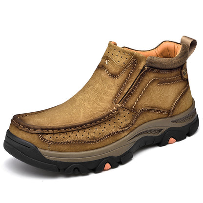 Leather High-Top Ankle Boot Orthopedic Arch Support Walking Sneakers for Men & Women | Posture Correcting Slip-On Athletic Footwear