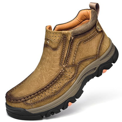 Leather High-Top Ankle Boot Orthopedic Arch Support Walking Sneakers for Men & Women | Posture Correcting Slip-On Athletic Footwear