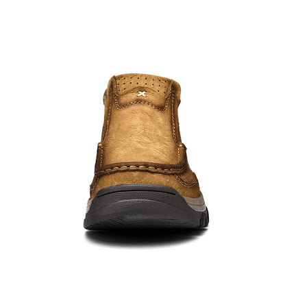 Leather High-Top Ankle Boot Orthopedic Arch Support Walking Sneakers for Men & Women | Posture Correcting Slip-On Athletic Footwear