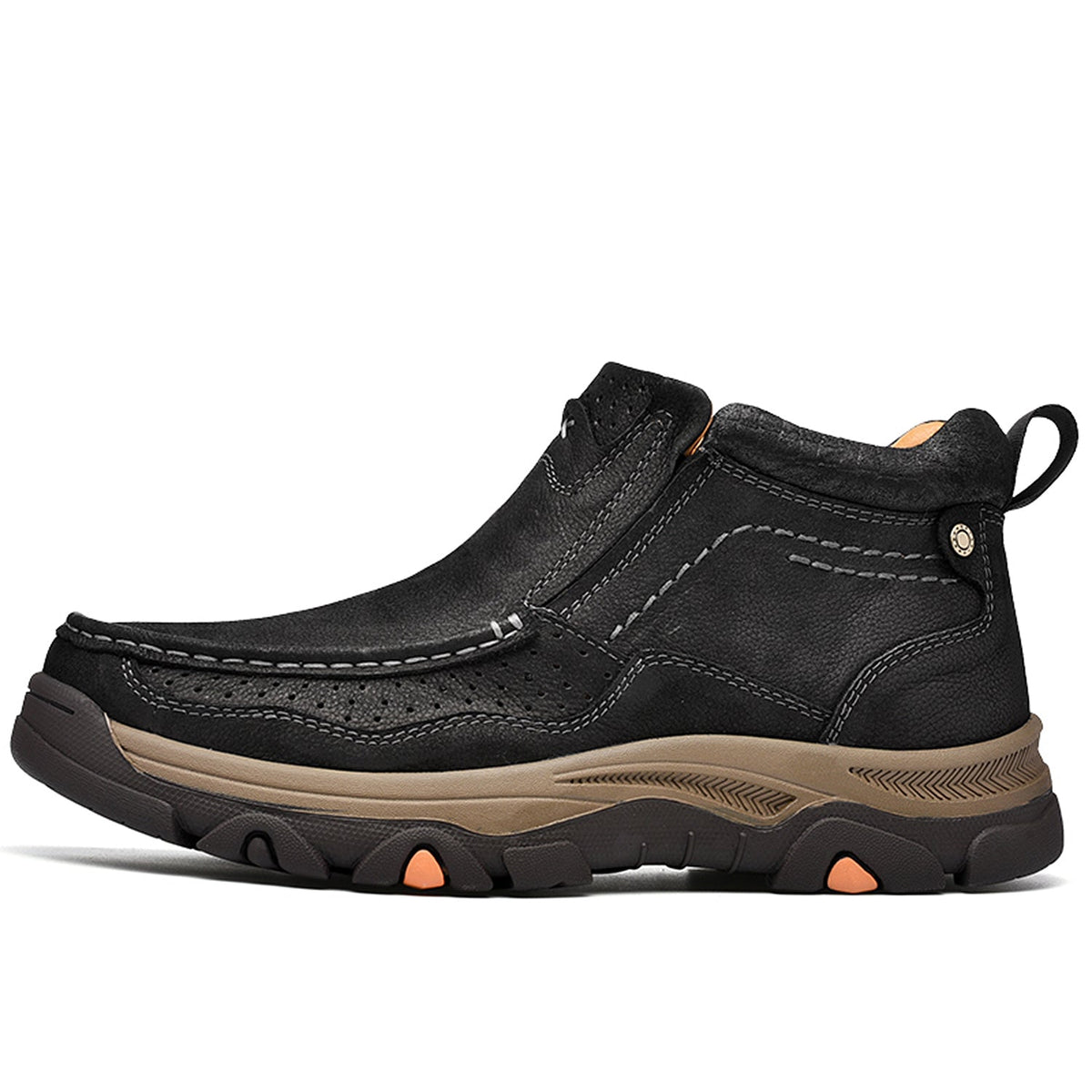 Leather High-Top Ankle Boot Orthopedic Arch Support Walking Sneakers for Men & Women | Posture Correcting Slip-On Athletic Footwear