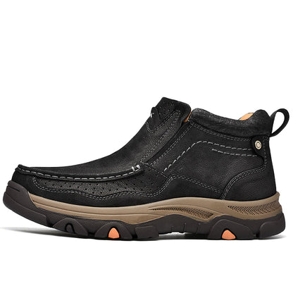 Leather High-Top Ankle Boot Orthopedic Arch Support Walking Sneakers for Men & Women | Posture Correcting Slip-On Athletic Footwear