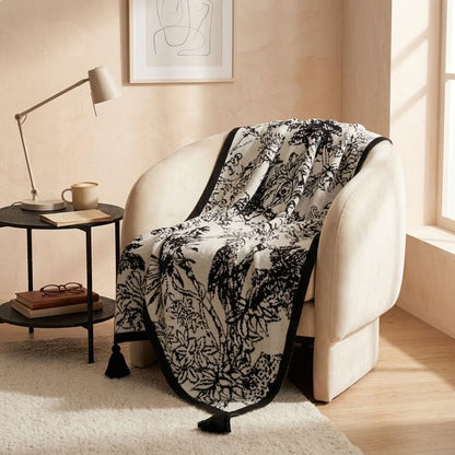 FLORAWING – Vintage Bird Throw Blanket for Elegant Home Comfort