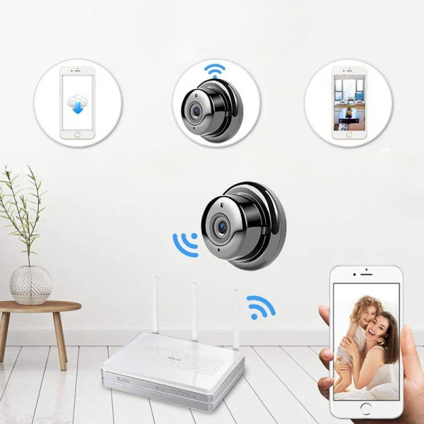 Compact Wireless Security Camera 1080p HD Video Day Night Vision Motion Detection Magnetic Mount No Drilling Smart Home Monitoring