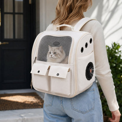 Ortekor USB-Powered Dual-Fan Cat Carrier Backpack for Vet Visits & Everyday Travel - Fan-Assisted Cooling for Less-Stuffy Trips