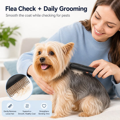 Ortekor Electric Flea Comb for Dogs & Cats – At-Home Flea Check & Loose Hair Grooming Without Sprays