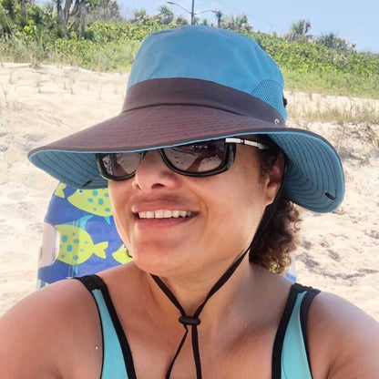 Wide Brim Sun Hat for Women with UPF 50+ Protection & Breathable Mesh Panels for Hiking Beach Gardening Outdoor Activities