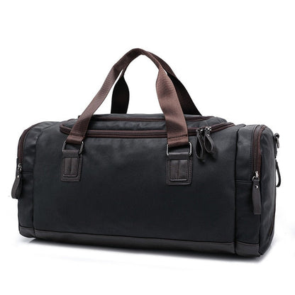 Faux Leather Weekend Duffel Bag with Shoulder Strap for Travel & Gym