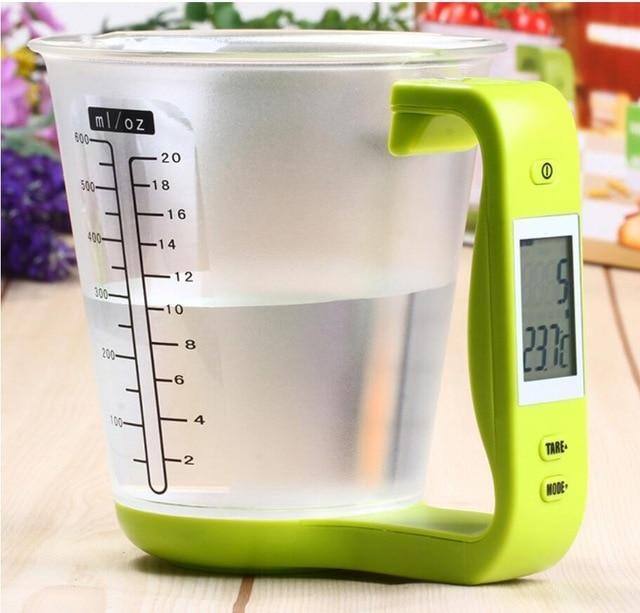 Digital Measuring Cup Kitchen Scale with LCD Display – Weigh & Pour in One Tool for Baking, Coffee, Meal Prep – 35 oz Capacity, Auto