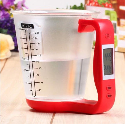 Digital Measuring Cup Kitchen Scale with LCD Display – Weigh & Pour in One Tool for Baking, Coffee, Meal Prep – 35 oz Capacity, Auto