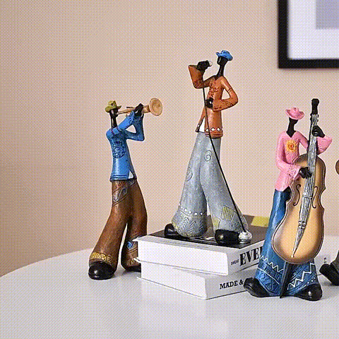 Jovial Figurine - Premium Resin, Abstract Music Design