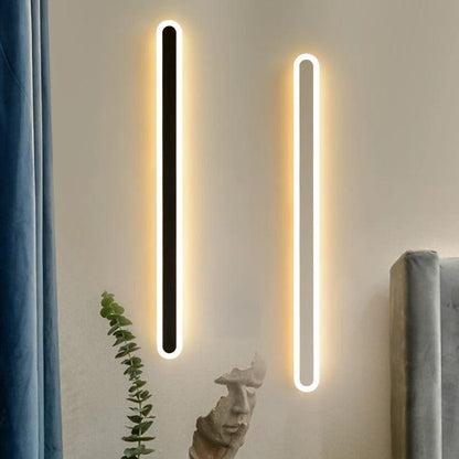 Linear LED Sconce 32-Inch Aluminum Matte Finish for Bedroom Above-Bed Lighting Contemporary Slim Profile Hardwired Fixture Ambient Wall Ligh