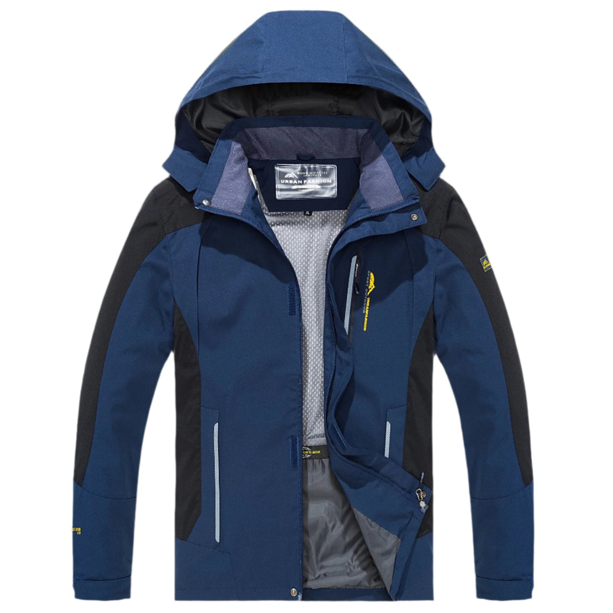 Men's Waterproof Windproof Hiking Jacket with Hood for Outdoor Adventures, Camping, Trekking & Running