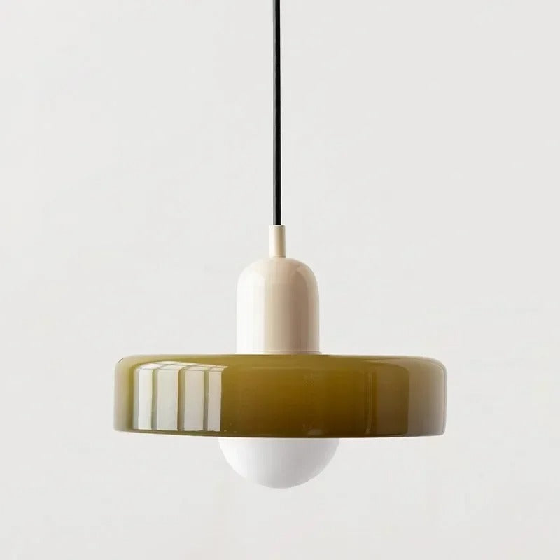 Two-Tone Glass Drop Ceiling Light Fixture for Kitchen Island Dining Room Modern Hanging Lamp