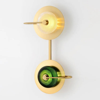 Wall Sconce Light Fixture Gold Finish E27 Socket Clear or Green Glass for Hallway Bedroom Living Room Modern Brass-Style Accent Lighting