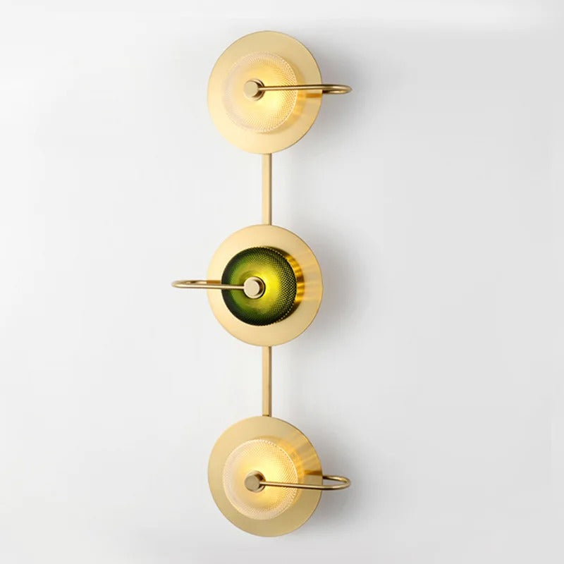 Wall Sconce Light Fixture Gold Finish E27 Socket Clear or Green Glass for Hallway Bedroom Living Room Modern Brass-Style Accent Lighting