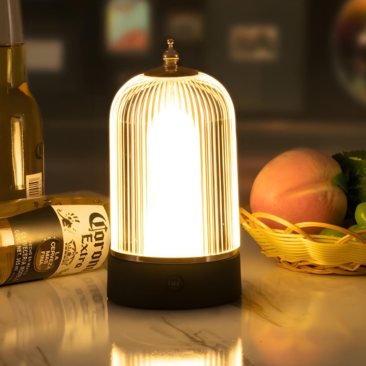 Lampe portable sans fil à intensité variable tactile de 19 cm de hauteur avec batterie rechargeable USB pour table de chevet, salon et table à manger
