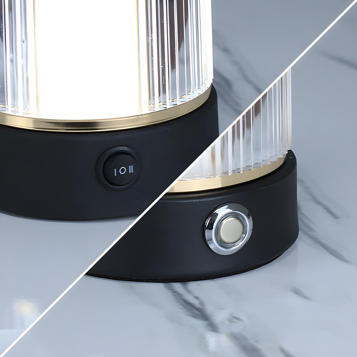 Lampe portable sans fil à intensité variable tactile de 19 cm de hauteur avec batterie rechargeable USB pour table de chevet, salon et table à manger