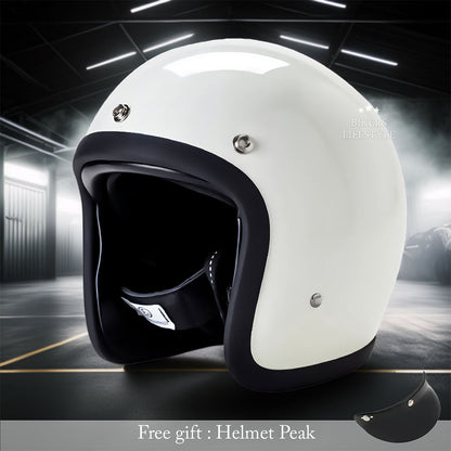 Half Helmet Open Face Motorcycle DOT ECE Certified Retro Cruiser Riding Gear Low Profile Headgear for Harley Chopper Bobber Street Bike