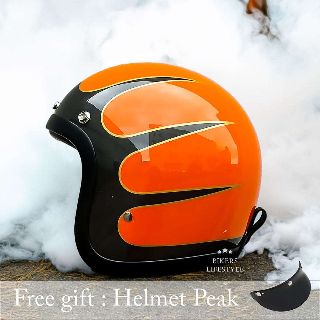 Half-Shell Retro Motorcycle Helmet DOT ECE Approved Open Face Cruiser Riding Headgear for Men Women Street Bike Chopper Bobber Scooter
