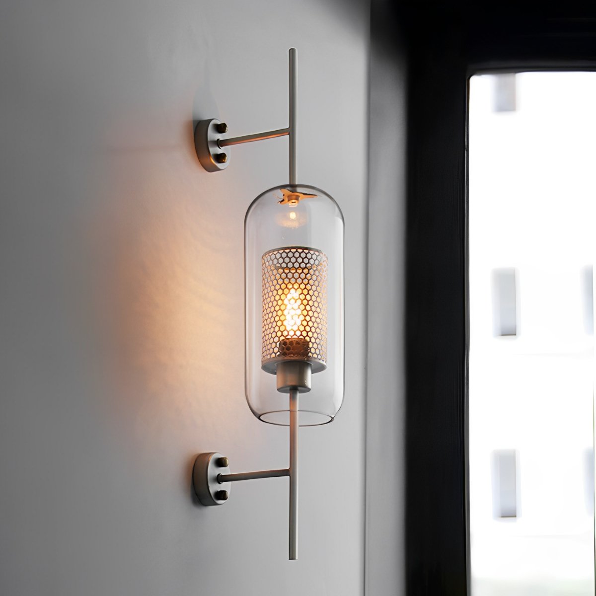 Iron & Glass Sphere Sconce 10 in Black Fixture Warm 3000K E27 Socket Bedroom Hallway Reading Nook Ambient Lighting for Modern Industrial Far