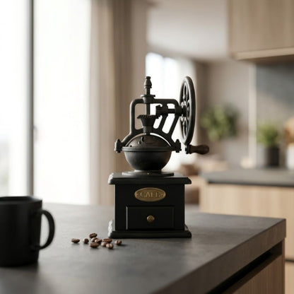 Manual Coffee Mill Ceramic Burr Grinder Hand Crank Coffee Bean Grinder for Home Kitchen Travel Camping Portable Fresh Ground Coffee Brewer