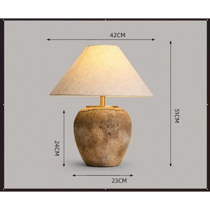 Ceramic Bedside Lamp 20 Inch Tall Warm White Light Wide Fabric Shade for Bedroom Living Room Nightstand Reading Corner Home Office Desk Lamp