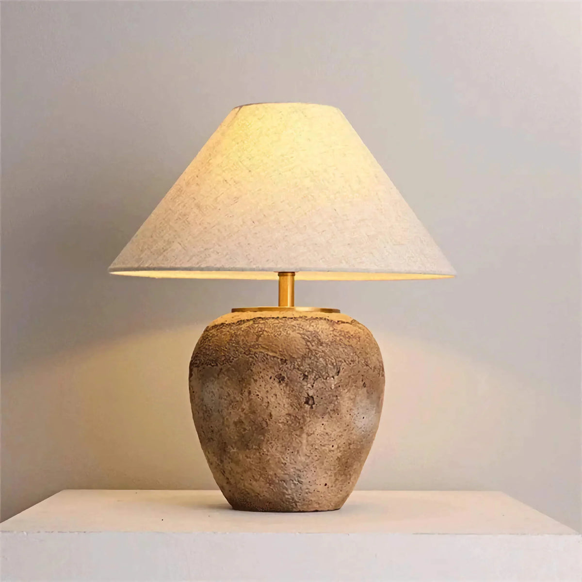 Ceramic Bedside Lamp 20 Inch Tall Warm White Light Wide Fabric Shade for Bedroom Living Room Nightstand Reading Corner Home Office Desk Lamp
