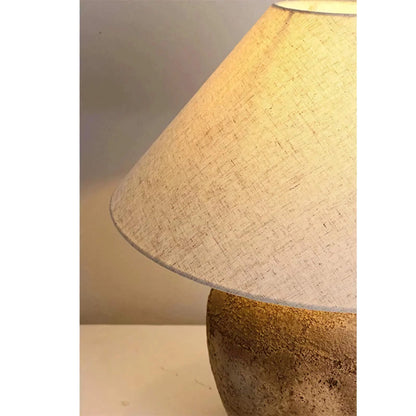Ceramic Bedside Lamp 20 Inch Tall Warm White Light Wide Fabric Shade for Bedroom Living Room Nightstand Reading Corner Home Office Desk Lamp