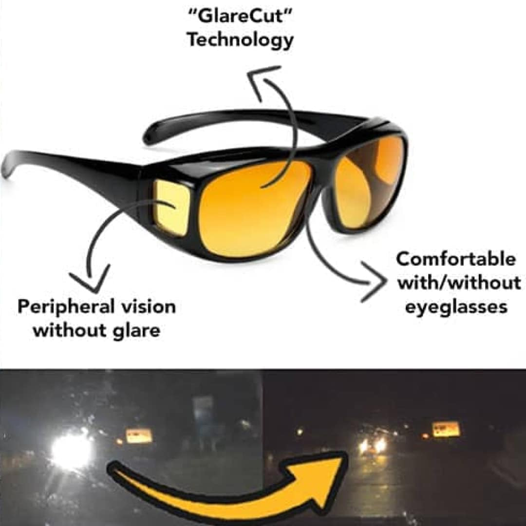 Night Driving Glasses with Anti-Glare Technology – Reduce Headlight Glare & Improve Low-Light Visibility for Safer Nighttime Road Travel