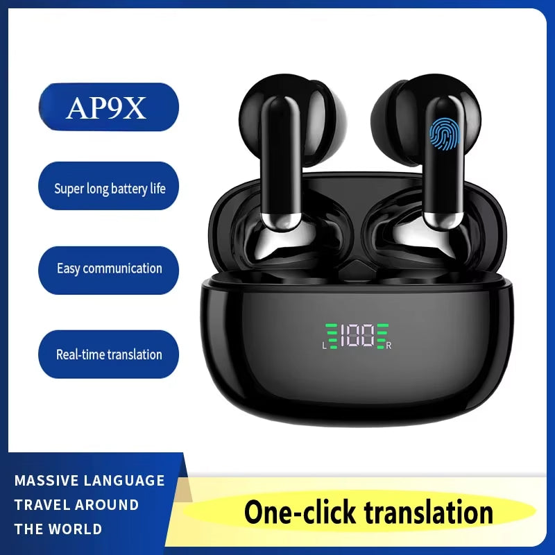 Real-Time Translation Earbuds with 144 Language Support & Bluetooth 5.3 for Travel, Business & Everyday Conversations