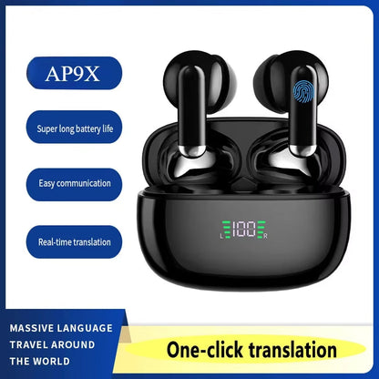 Real-Time Translation Earbuds with 144 Language Support & Bluetooth 5.3 for Travel, Business & Everyday Conversations