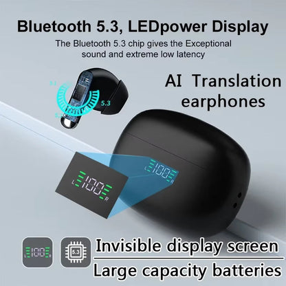 Real-Time Translation Earbuds with 144 Language Support & Bluetooth 5.3 for Travel, Business & Everyday Conversations