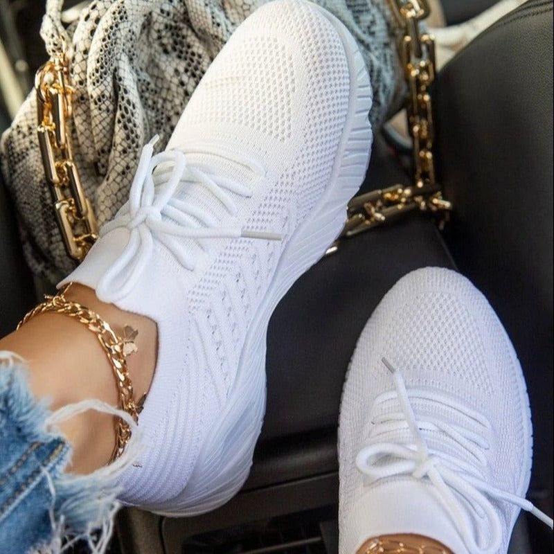 Women's Breathable Athletic Sneakers with Cushioned Footbed for All-Day Wear | Casual Canvas Walking Shoes for Gym, Work & Everyday