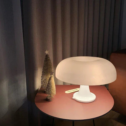 Mushroom Nightstand Light 11 Inches Tall Orange Accent Lamp for Bedroom Desk Bedside Reading Modern Retro Dome Shape Soft Glow Small Space L