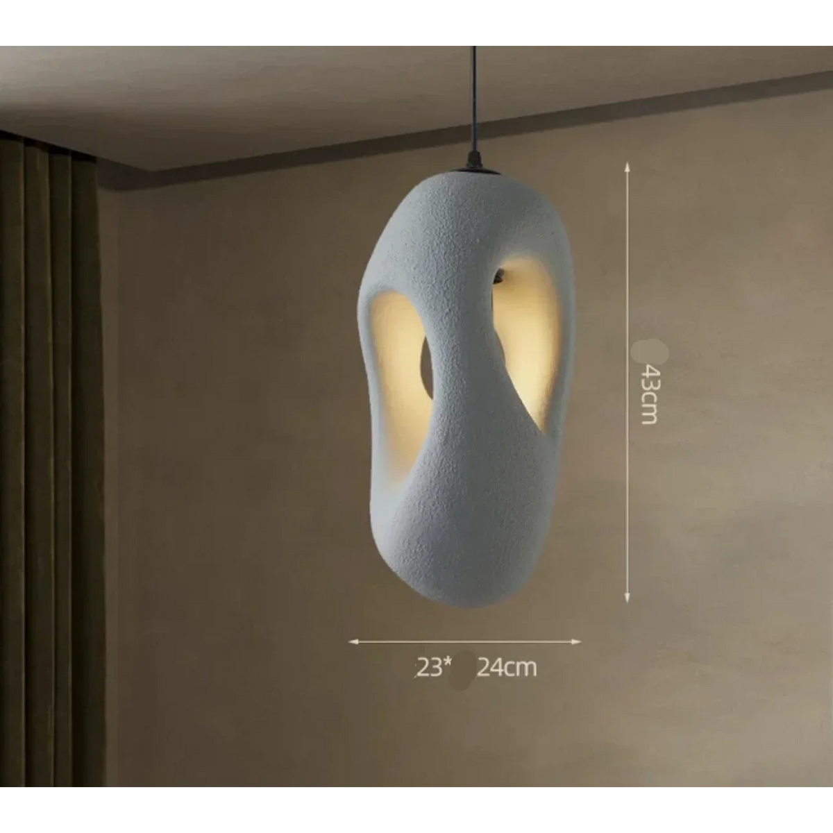 Organic Resin Hanging Lamp E27 Socket 110-120V Sculptural Ceiling Light for Dining Room Living Room Bedroom Modern Minimalist Ambient Lighti