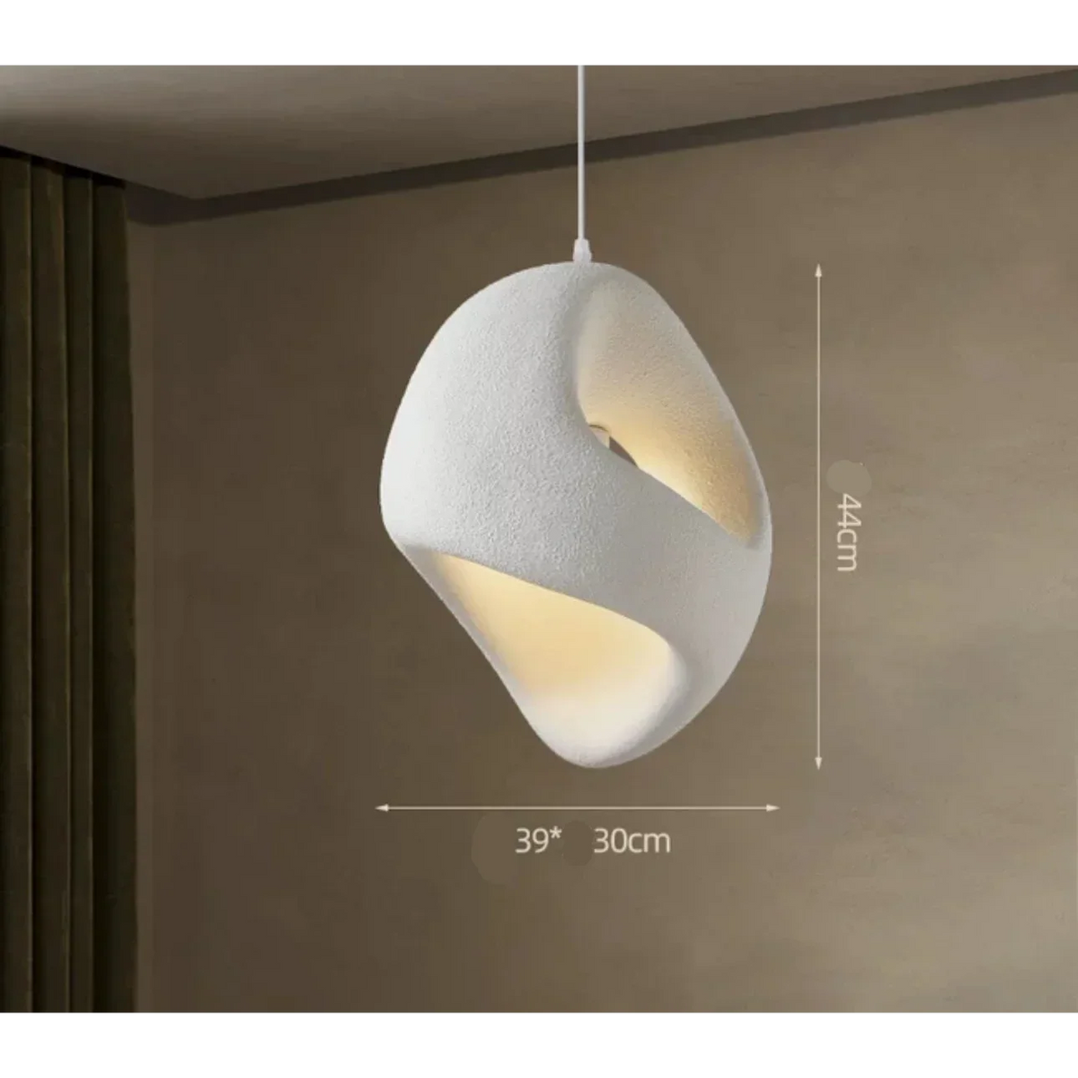 Organic Resin Hanging Lamp E27 Socket 110-120V Sculptural Ceiling Light for Dining Room Living Room Bedroom Modern Minimalist Ambient Lighti