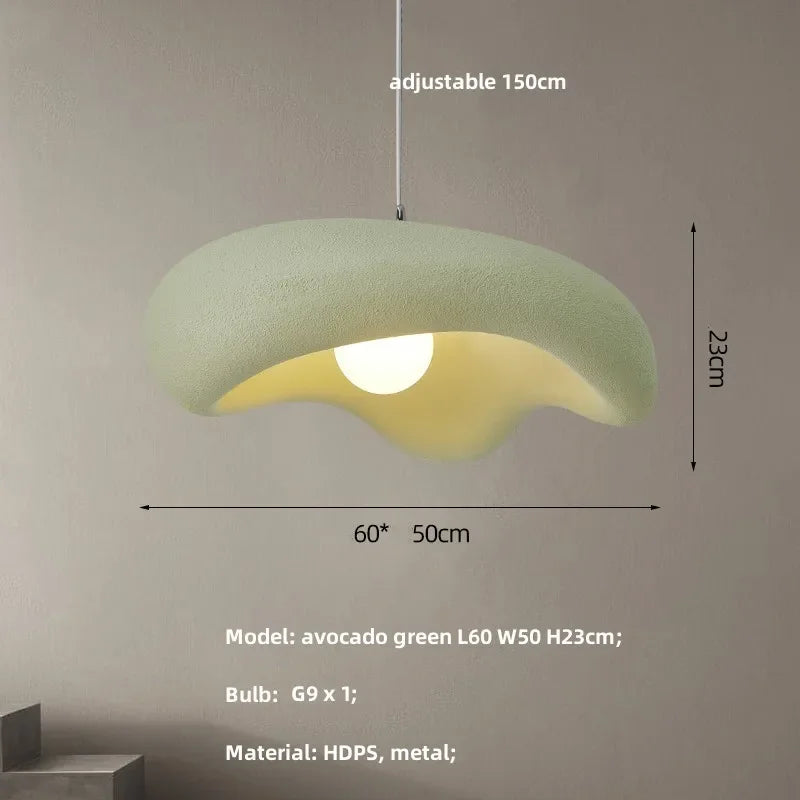 Textured Resin Ceiling Fixture 9 in Black Matte Sculptural Hanging Light Kitchen Island Dining Table Minimalist Organic Shape Adjustable Cab