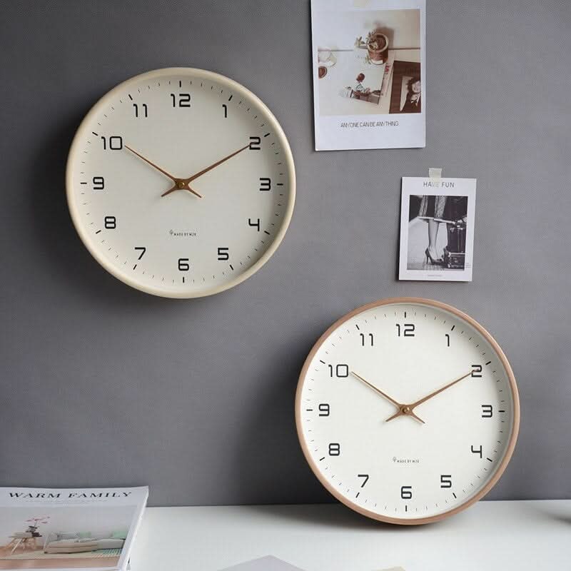 Horloge murale pour salon, grande horloge murale avec mouvement à quartz silencieux, horloge murale minimaliste en bois pour bureau à domicile