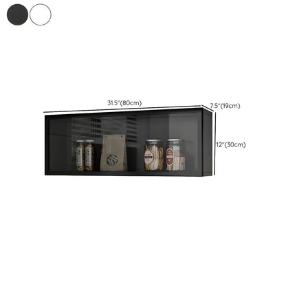 Wood Wall Cabinet with Glass Door for Kitchen Storage and Living Room Display 12 inch Height Multiple Widths Optional LED Lighting Mounted O