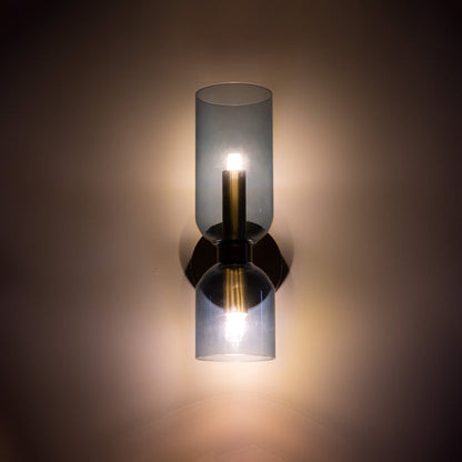 Applique murale en verre à câbler, douille E12 pour chambres, salons, couloirs, luminaire d'accentuation intérieur, éclairage mural cylindrique moderne 110-
