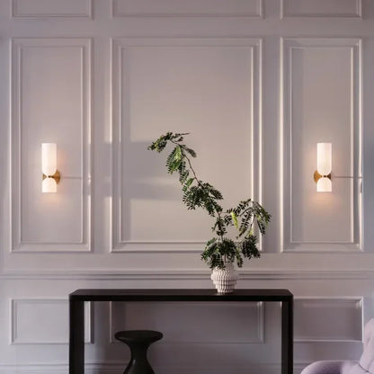 Porcelain Sconce Light Fixture 16 Inch Height Pivoting Arm for Bedroom Hallway Living Room Reading Nook Contemporary White Gray Blue Clear