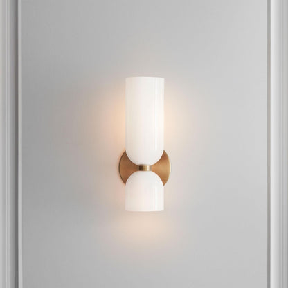 Applique murale en verre à câbler, douille E12 pour chambres, salons, couloirs, luminaire d'accentuation intérieur, éclairage mural cylindrique moderne 110-
