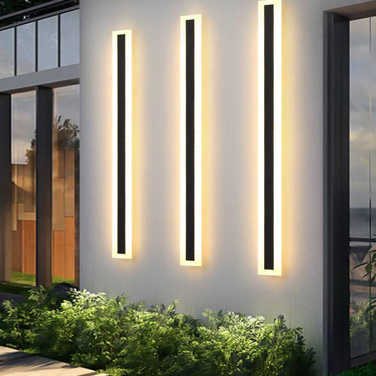 Vertical LED Outdoor Wall Light Fixture – Waterproof Aluminum Sconce for Home Facade, Patio & Entryway – Modern Architectural Exterior